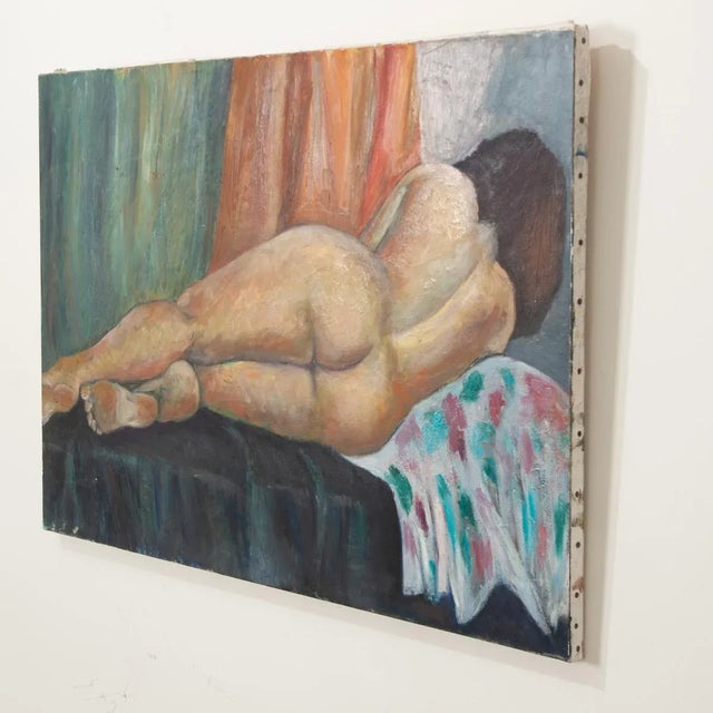 French Vintage Nude Painting of a Lady For Sale In Baton Rouge - Image 6 of 7