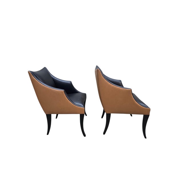 Black Vintage Contemporary Serpentine Chairs by Donghia - 4 For Sale - Image 8 of 11