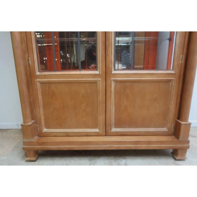 Henredon 1980s Henredon Monumental Aegean Crystal Curio China Hutch Cabinet Neo Classical For Sale - Image 4 of 13