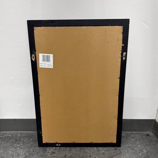 Stanley Works Black Framed Beveled Wall Mirror For Sale - Image 12 of 12