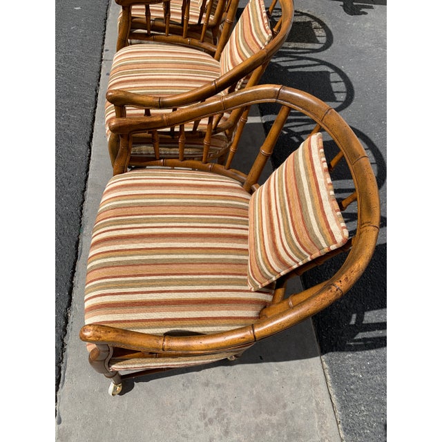 1960's Century Chair Co. Faux Bamboo Barrel Tub Chairs Set of 4 For Sale - Image 12 of 12