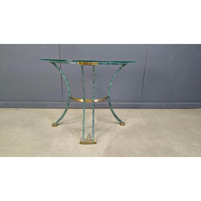 Metal Vintage French Metal and Brass Console Table, 1970s For Sale - Image 7 of 10