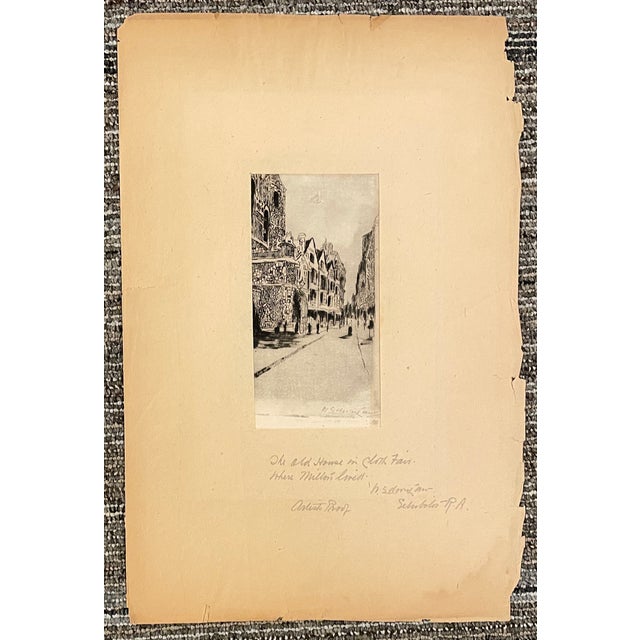 William Edinlaw Oldest House in London Etching For Sale - Image 4 of 4