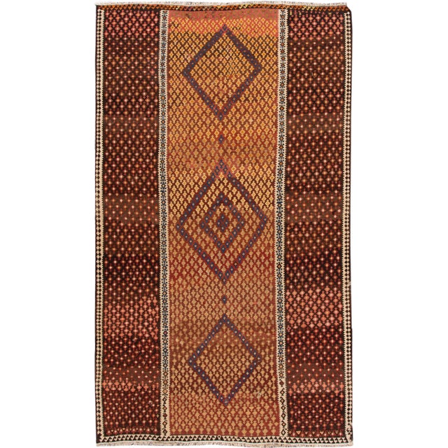 Mid-20th Century Vintage Persian Kilim Wool Rug For Sale