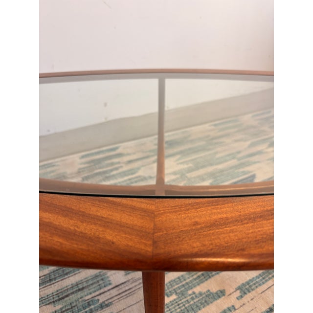 G Plan Astro Teak & Glass Oval Coffee Table – Mid Century Modern Sculptural Base For Sale - Image 9 of 10