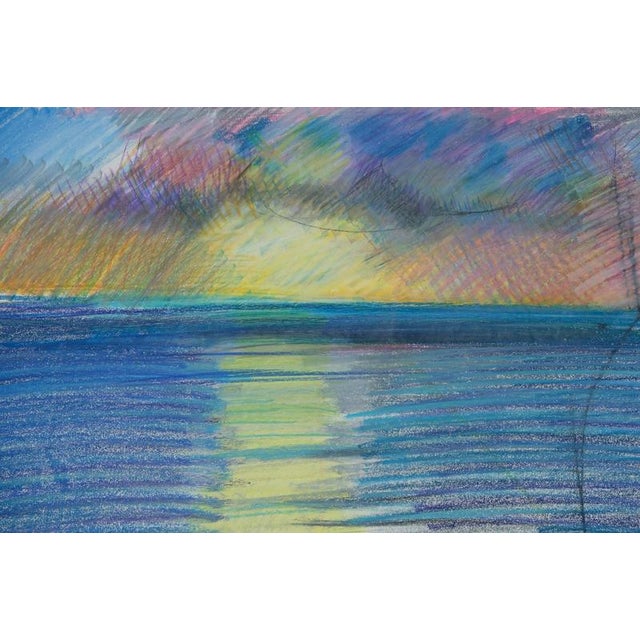 Camille HILAIRE: Evening by the Sea, Signed and dedicated pastel For Sale - Image 4 of 6