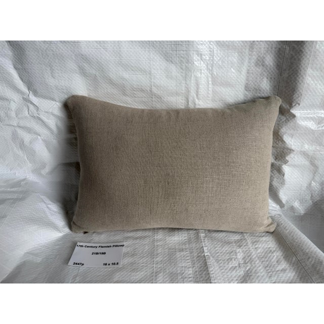Textile 17th Century Antique Flemish Verdure Tapestry Pillow For Sale - Image 7 of 7