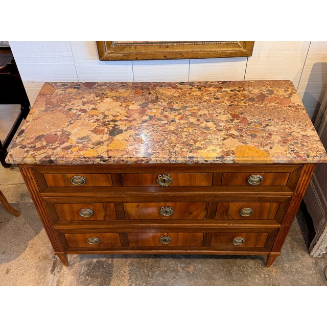 Wood 19th Century Directoire Inlaid Commode For Sale - Image 7 of 13