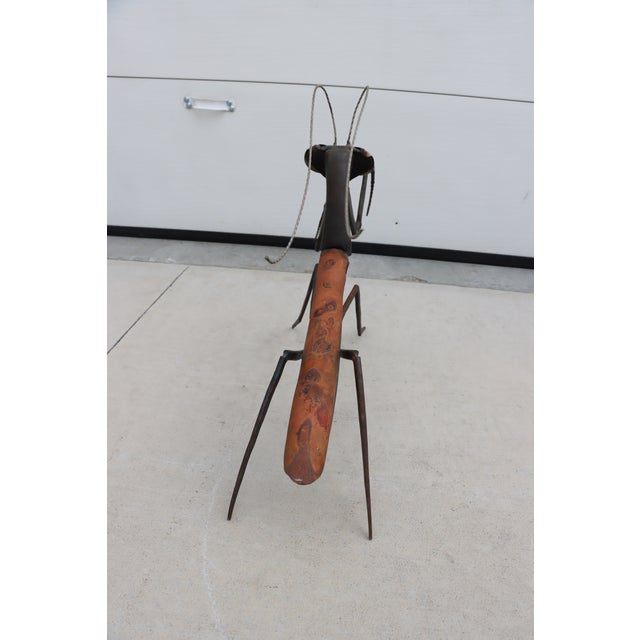 Black Signed Steel Praying Mantis Sculpture For Sale - Image 8 of 8