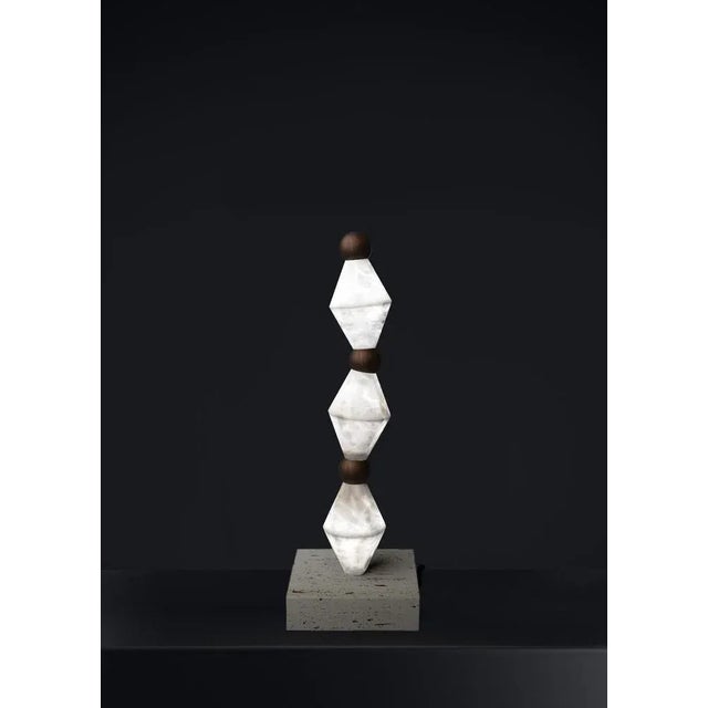 Chronos ruggine of florence table lamp by alabastro italiano dimensions: d 15 x w 15 x h 71,5 cm. Materials: white...