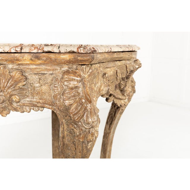 Wood Small 18th Century Italian Silver Gilt Console Table For Sale - Image 7 of 12