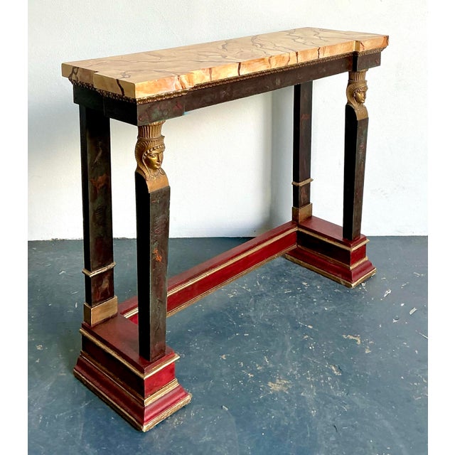 Vintage Regency Faux Finished Empire Console Table For Sale - Image 11 of 12
