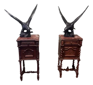 Large Iron Eagle Statues, 1960, Set of 2