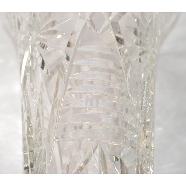 Early 20th Century Large Brilliant Majestic Cut Glass Crystal Vase American Brilliant For Sale - Image 11 of 15