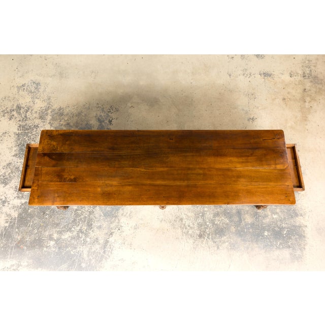 Farmhouse Mid-19th Century French Provincial Walnut Harvest Table For Sale - Image 3 of 18