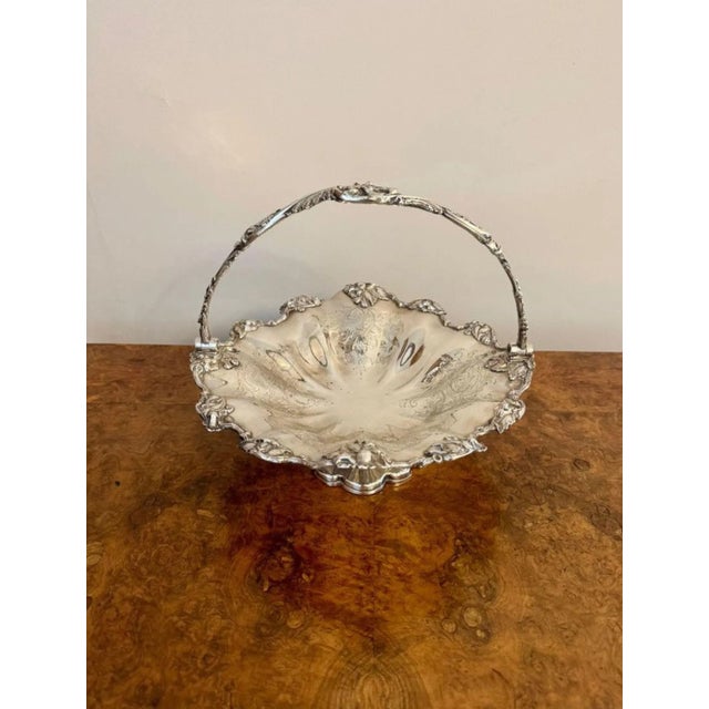 Antique Edwardian Silver-Plated Cake Basket, 1900s For Sale - Image 3 of 6