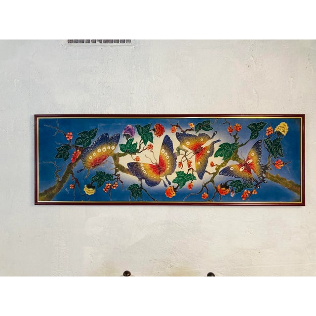 Hand Painted Textile, Framed For Sale - Image 10 of 11