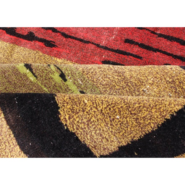 Mid-Century Modern Design Turkish Zeki Müren Rug in Golden and Sand Colors For Sale - Image 11 of 13