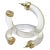 Modern KJL 2.5" Clear Lucite Hoop Earrings With Gold Plate Caps For Sale - Image 3 of 4