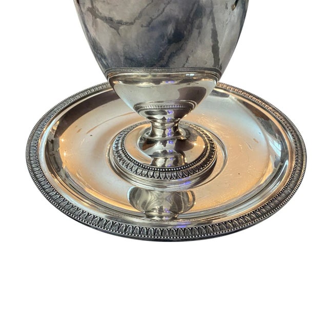 Traditional Nineteenth Century Continental Silver Wine Ewer and Under Plate For Sale - Image 3 of 5