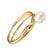 Metal Minimalist Pearl & Gold Elegant Cocktail Ring, Size 4 For Sale - Image 7 of 9