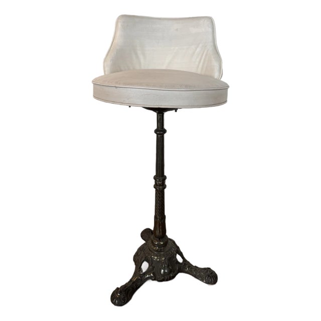 Early 20th Century Antique Wrought Iron French Bistro Chair With Rotating Seat For Sale