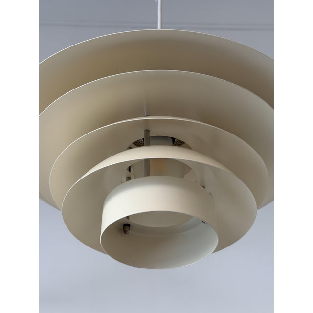 Scandinavian Cream Pendant Lamp with 7 Layers from Jeka, Denmark, 1960s For Sale - Image 16 of 18