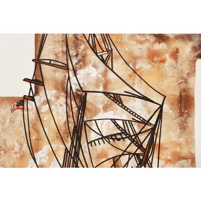 Michael Quincy Rothwell Mid Century Abstract Expressionist Original Oil Painting Signed For Sale - Image 4 of 11