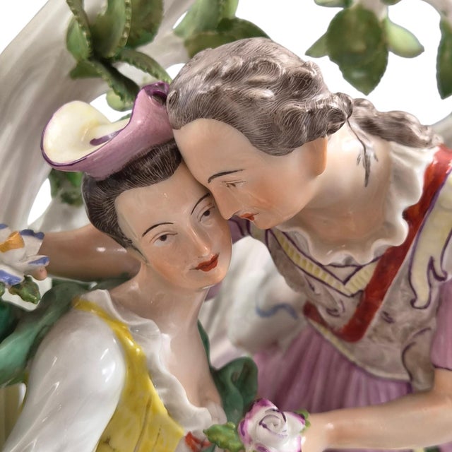 French Porcelain Figurative Love Letter Scene Group in the style of Niderviller, 18th Century For Sale - Image 10 of 12
