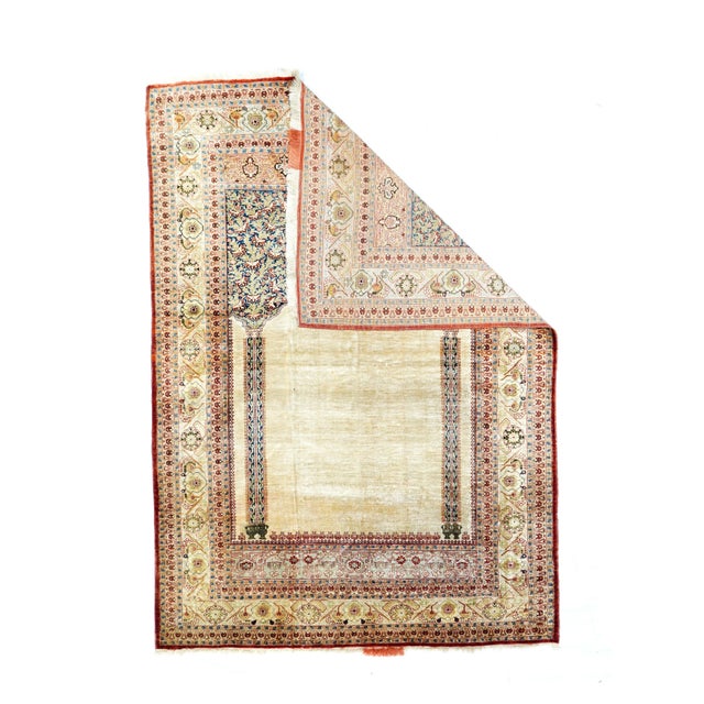 Antique Persian Tabriz Rug 4'0'' x 5'8''. The enormous output of carpets and scatters in virtually every style: medallion,...