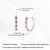 Contemporary 14k Gold Natural 2.02ct Ruby & Diamond Halo Hoop Earrings- 2 Pieces For Sale - Image 14 of 18