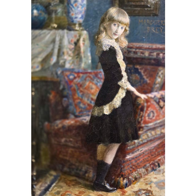 Armand Point -Portrait of a Young Girl in an Interior- 19th Century French Oil Painting For Sale In Los Angeles - Image 6 of 13