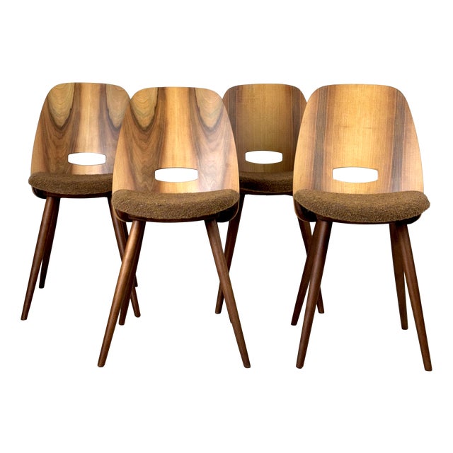Dining Lollipop Chairs by František Jirák for Tatra, 1960s, Set of 4 For Sale