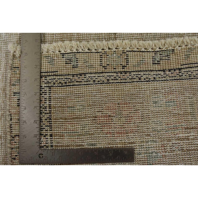 Tabriz Rug 9’4” X 12’5” Beige Wool Vintage Distressed Hand-Knotted Carpet For Sale - Image 15 of 15
