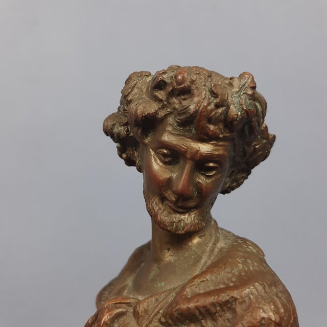 Metal Vintage Bronze Sculpture Bust of a Man with Marble Base, 20th Century For Sale - Image 7 of 13