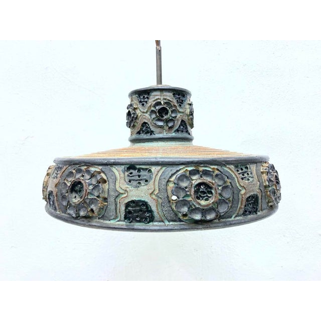 Danish Studio Ceramic Pendant Lamp by Jette Hellerøe, 1970s For Sale - Image 18 of 18