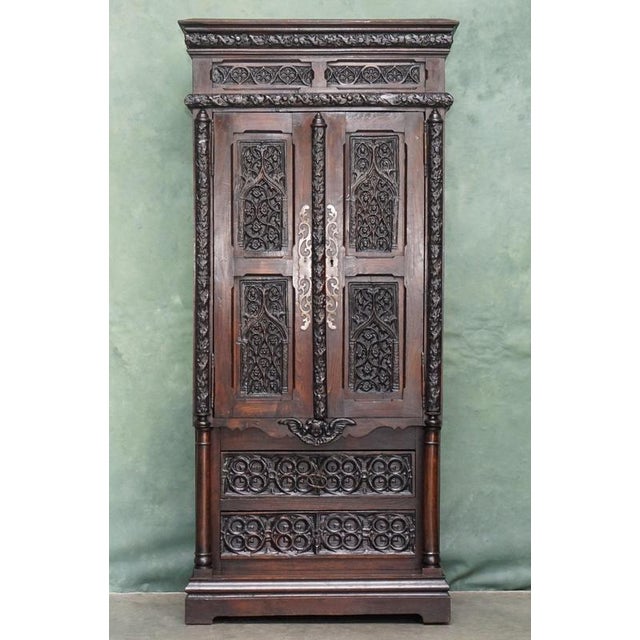 19th Century French Gothic Revival Carved Oak Cabinet Cupboard C.1880 A magnificent and exceptionally decorative late 19th...