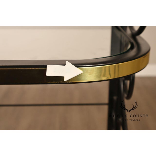 Morecraft French Country Style Wrought Iron And Glass Étagère For Sale - Image 13 of 18