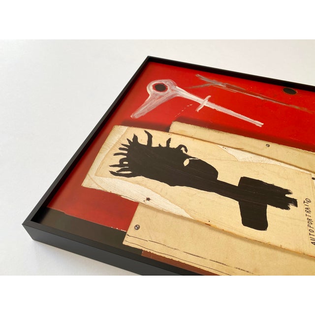 Jean Michel Basquiat Jean Michel Basquiat Estate Vintage 2003 Framed Neo-Expressionist Paris Exhibition Poster " Dead Bird " 1985 For Sale - Image 4 of 14