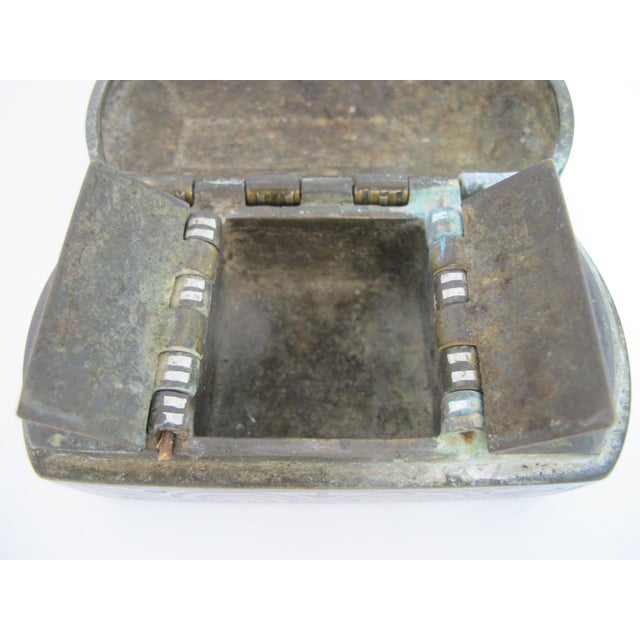 19th Century Antique Mindanao Philippine Silver Inlaid Brass Okir Betel Nut Lotoan Box For Sale - Image 5 of 14