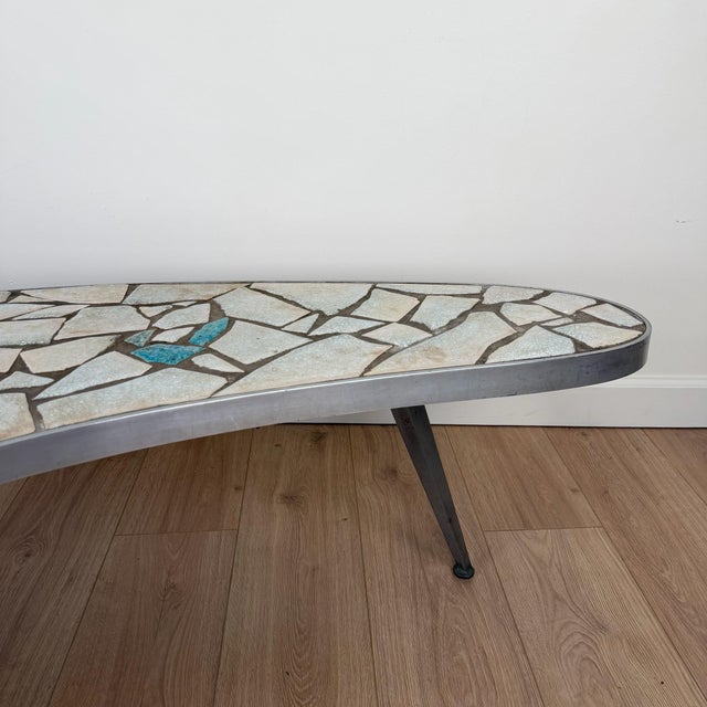 Mid Century Modern Mosaic Tile Kidney Bean Coffee Table For Sale - Image 4 of 7