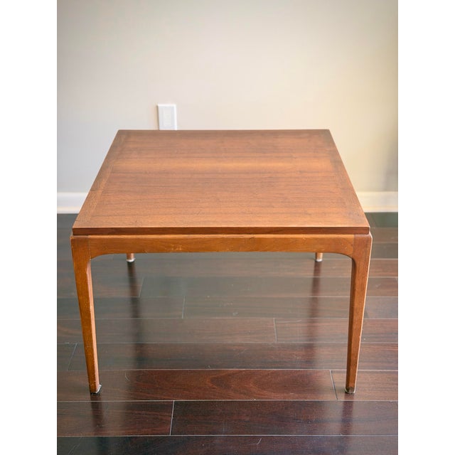Lane Furniture Vintage 1960s Lane Furniture Rhythm Walnut Occasional Table 997-06 — MCM Square Side End Table For Sale - Image 4 of 12