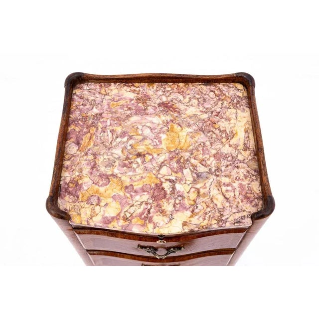 Antique Small Chest of Drawers with Marble Top, France, 1890s For Sale - Image 5 of 12