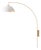 Luna Bella Wall Arc Lamp - Weathered Brass, White/Gold Shade, Dimmable For Sale