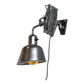 Vintage Black Scissor Wall Lamp, 1930s For Sale