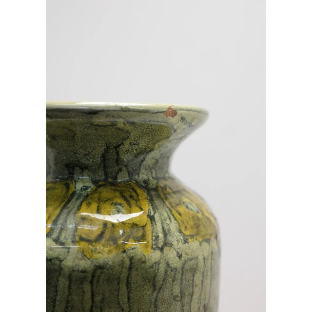 Olive Mid-Century Modern Ceramic Vase by Illes, 1970s For Sale - Image 8 of 9