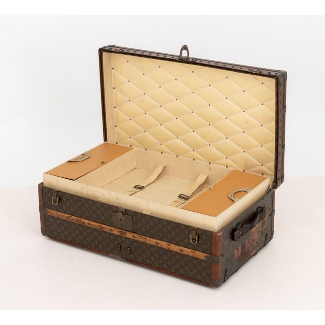 Wood Louis Vuitton Monogram Steamer Trunk, Circa 1935 For Sale - Image 7 of 15