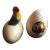 1970s Signed Lopez Chalkware Tonala Mexico Cracked Egg Figurines - Set of 2 For Sale