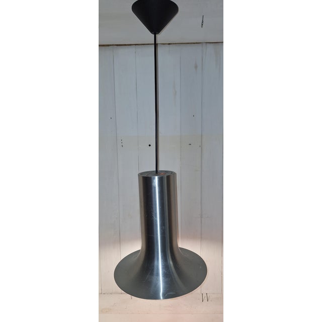 Vintage Ceiling Lamp with Orange Aluminum Shade, 1970s For Sale - Image 3 of 7