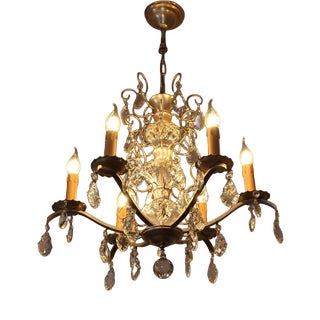 French Provincial Chandelier with Trimmings For Sale